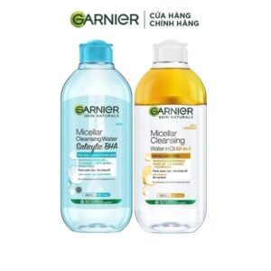 Bộ 2 Nước tẩy trang dành cho da dầu mụn & trang điểm Garnier Micellar Water (400mlX2)