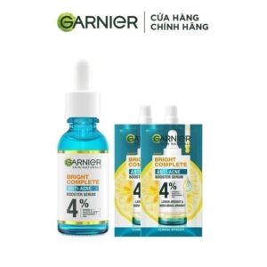 Bộ dưỡng chất ngăn ngừa, giảm mụn mờ thâm dành cho da dầu, mụn Garnier Bright Complete Serum
