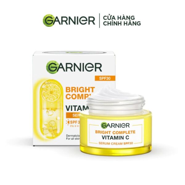 Kem dưỡng serum sáng da ban ngày Garnier Bright Complete Vitamin C Serum Cream SPF30